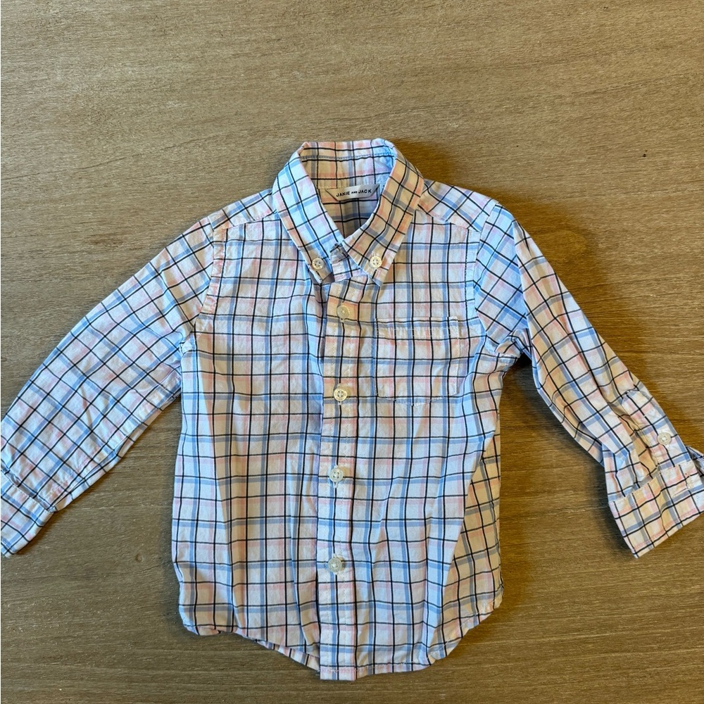 Janie and Jack Plaid Button-Up Shirt